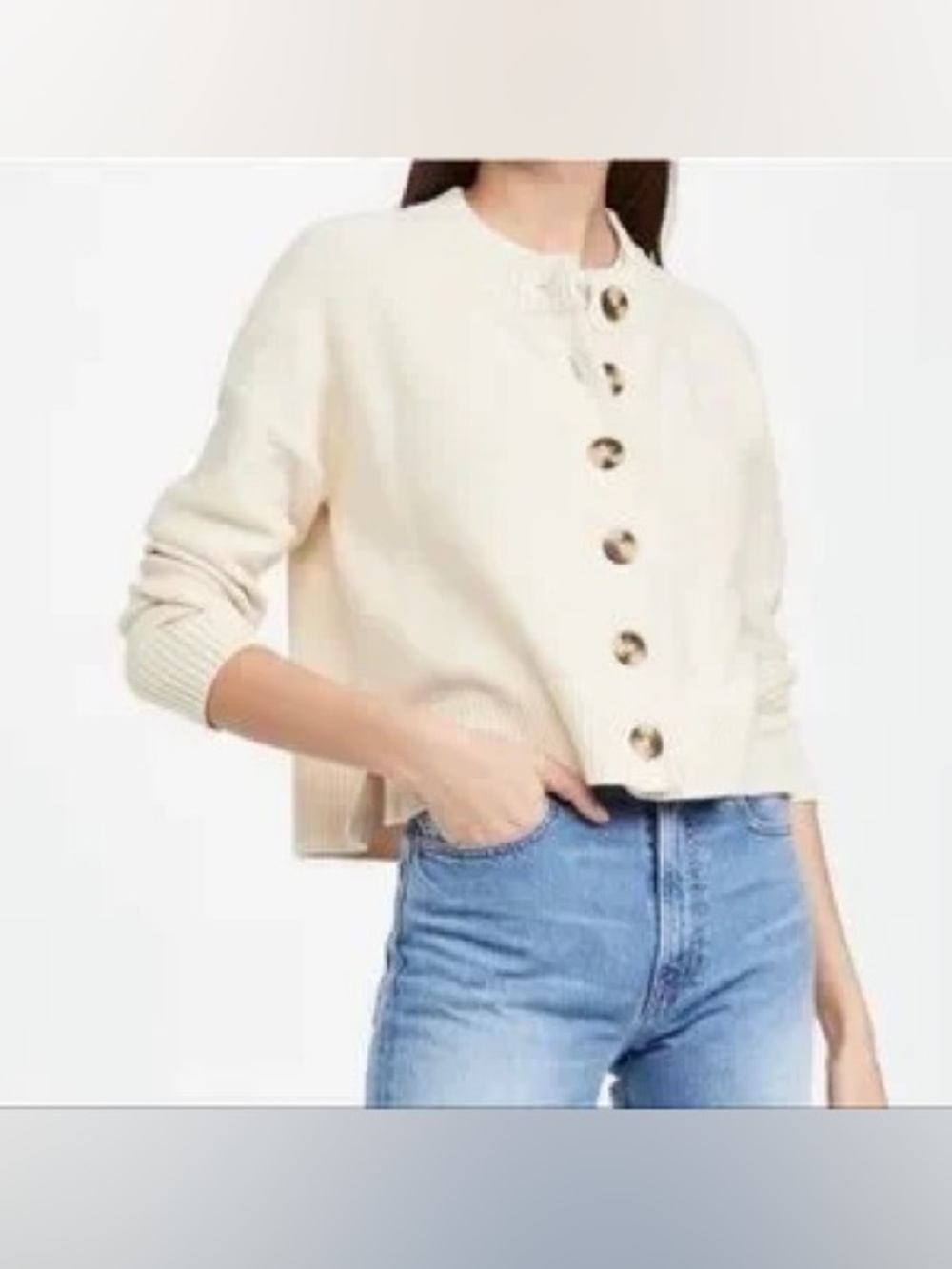 Madewell Broadway Cardigan sweater beige knit
